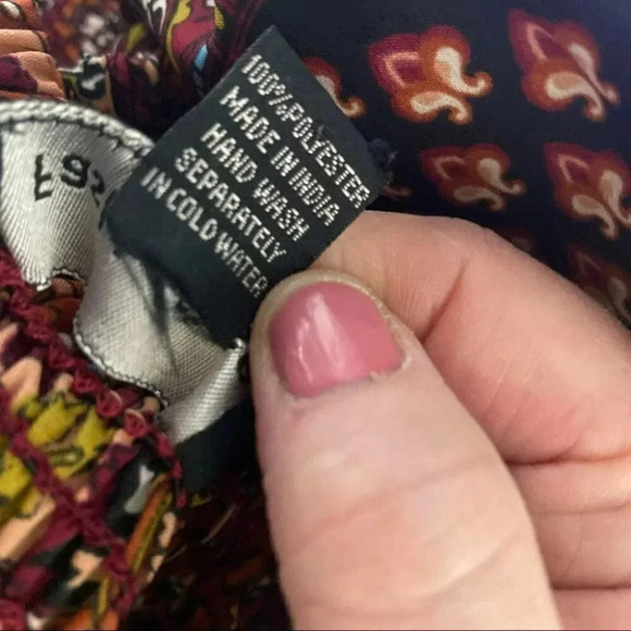 Fashion Fuse L Pants Patchwork multicolor Boho hippie wide‎ leg pull on - Picture 5 of 5